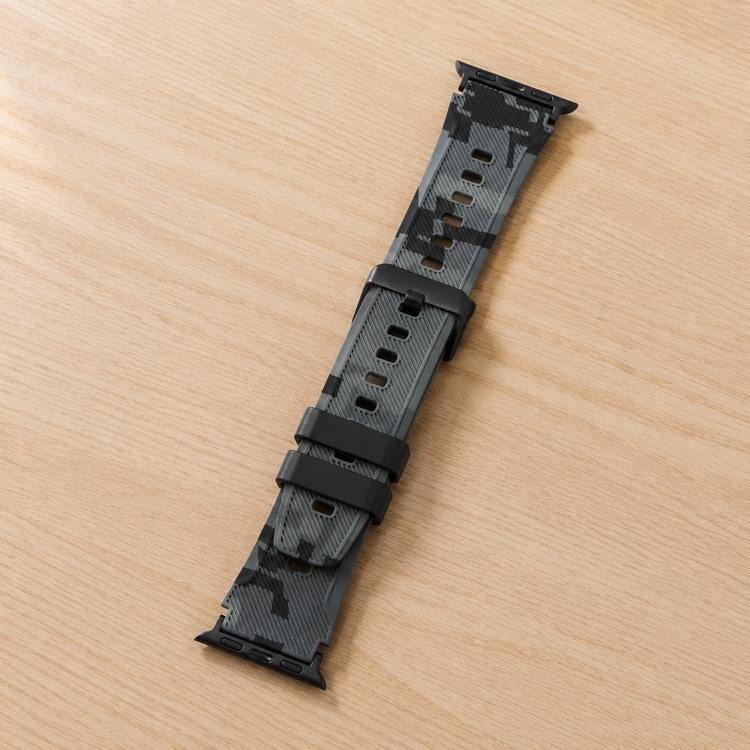 Dây đồng hồ silicone in họa tiết ngụy trang đầu nối đen xDfind, Dành cho Apple Watch 42 / 44 / 45 / 46 / 49mm, Dành cho Apple Watch 38 / 40 / 41 / S10 42mm