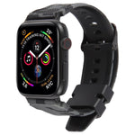 Dây đồng hồ silicone in họa tiết ngụy trang đầu nối đen xDfind, Dành cho Apple Watch 42 / 44 / 45 / 46 / 49mm, Dành cho Apple Watch 38 / 40 / 41 / S10 42mm