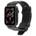 Dây đồng hồ silicone in họa tiết ngụy trang đầu nối đen xDfind, Dành cho Apple Watch 42 / 44 / 45 / 46 / 49mm, Dành cho Apple Watch 38 / 40 / 41 / S10 42mm