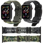 Dây đồng hồ silicone in họa tiết ngụy trang đầu nối đen xDfind, Dành cho Apple Watch 42 / 44 / 45 / 46 / 49mm, Dành cho Apple Watch 38 / 40 / 41 / S10 42mm