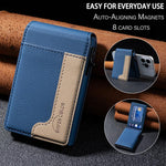 BFK28 Colorblock MagSafe Magnetic Leather Card Bag