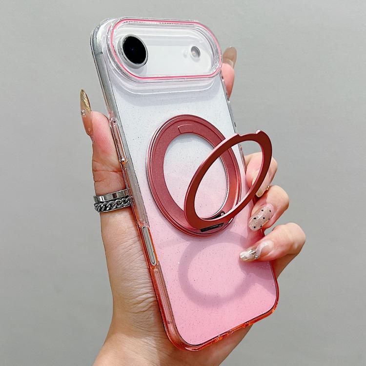 Ốp lưng điện thoại MagSafe có giá đỡ xoay 360 độ trong suốt chuyển màu, dành cho iPhone 17 Pro Max, iPhone 17 Pro, iPhone 17, iPhone Air, iPhone 16 Pro Max, iPhone 16 Pro, iPhone 16 Plus, iPhone 16