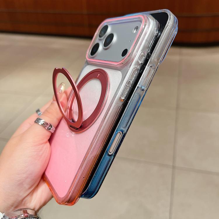 Ốp lưng điện thoại MagSafe có giá đỡ xoay 360 độ trong suốt chuyển màu, dành cho iPhone 17 Pro Max, iPhone 17 Pro, iPhone 17, iPhone Air, iPhone 16 Pro Max, iPhone 16 Pro, iPhone 16 Plus, iPhone 16