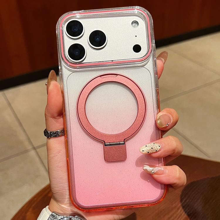 Ốp lưng điện thoại MagSafe có vòng kim loại trong suốt chuyển màu, dành cho iPhone 17 Pro Max, iPhone 17 Pro, iPhone 17, iPhone Air, iPhone 16 Pro Max, iPhone 16 Pro, iPhone 16 Plus, iPhone 16
