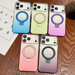 Ốp lưng điện thoại MagSafe có vòng kim loại trong suốt chuyển màu, dành cho iPhone 17 Pro Max, iPhone 17 Pro, iPhone 17, iPhone Air, iPhone 16 Pro Max, iPhone 16 Pro, iPhone 16 Plus, iPhone 16