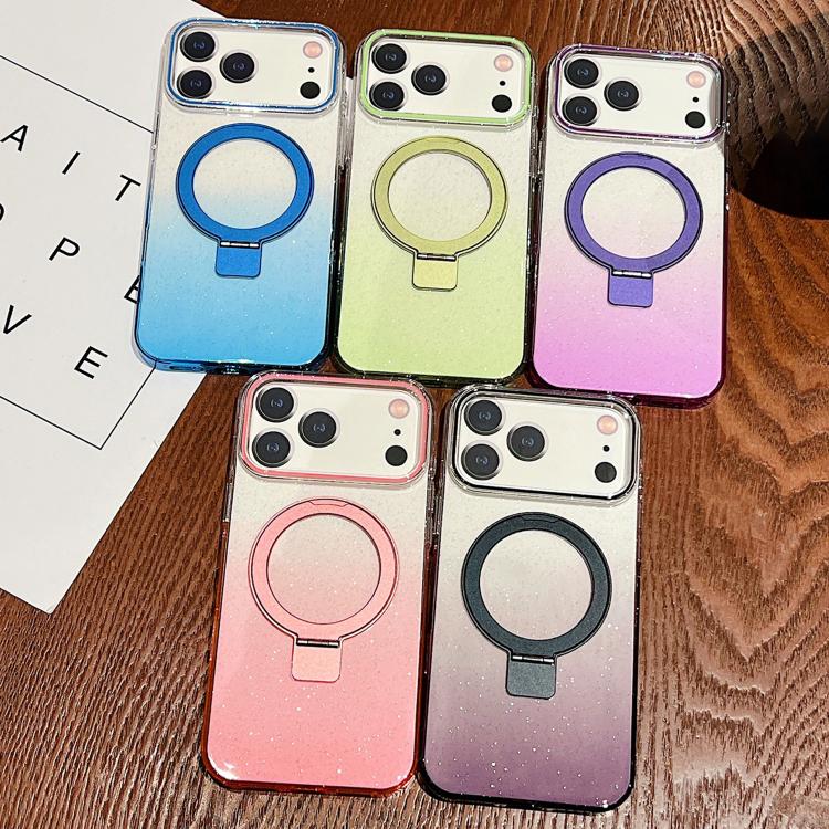 Ốp lưng điện thoại MagSafe có vòng kim loại trong suốt chuyển màu, dành cho iPhone 17 Pro Max, iPhone 17 Pro, iPhone 17, iPhone Air, iPhone 16 Pro Max, iPhone 16 Pro, iPhone 16 Plus, iPhone 16