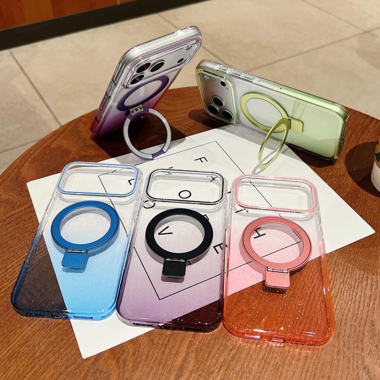 Ốp lưng điện thoại MagSafe có vòng kim loại trong suốt chuyển màu, dành cho iPhone 17 Pro Max, iPhone 17 Pro, iPhone 17, iPhone Air, iPhone 16 Pro Max, iPhone 16 Pro, iPhone 16 Plus, iPhone 16