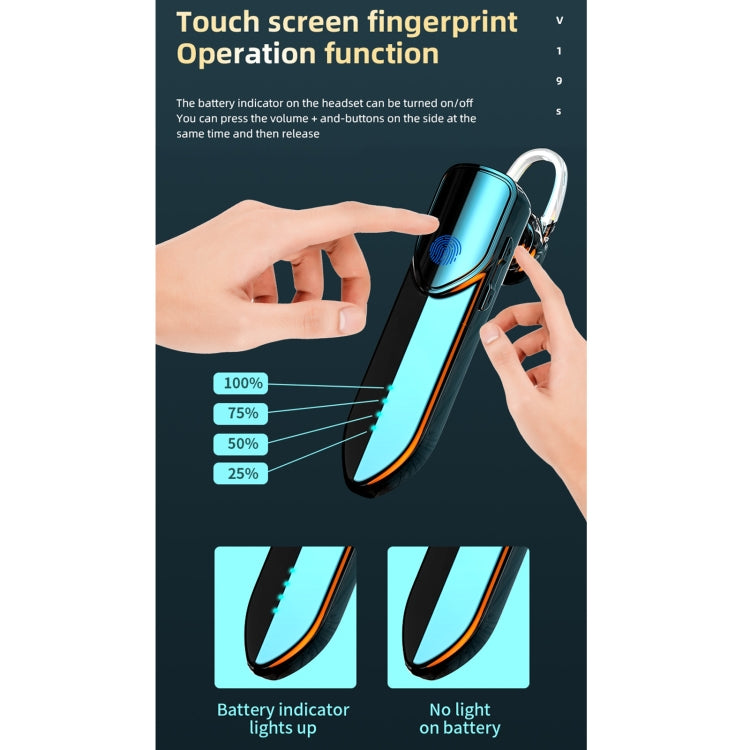 Tai nghe Bluetooth 5.0 phong cách doanh nhân V19S cảm ứng vân tay
