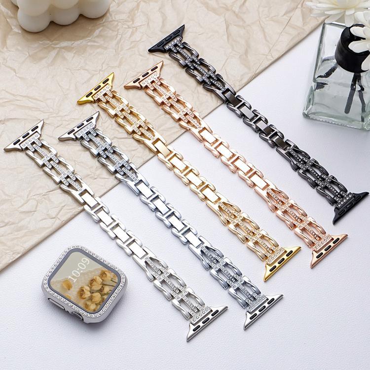 Dây đồng hồ kim loại kim cương xoáy chảy xDfind, Dành cho Apple Watch 42 / 44 / 45 / 46 / 49mm, Dành cho Apple Watch 38 / 40 / 41 / S11 42mm