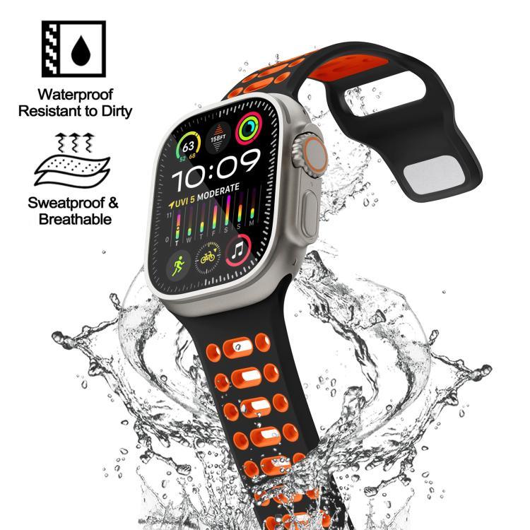 Dây đồng hồ thể thao silicone thoáng khí hai màu xDfind, Dành cho Apple Watch 46mm / 49mm / 45mm / 44mm