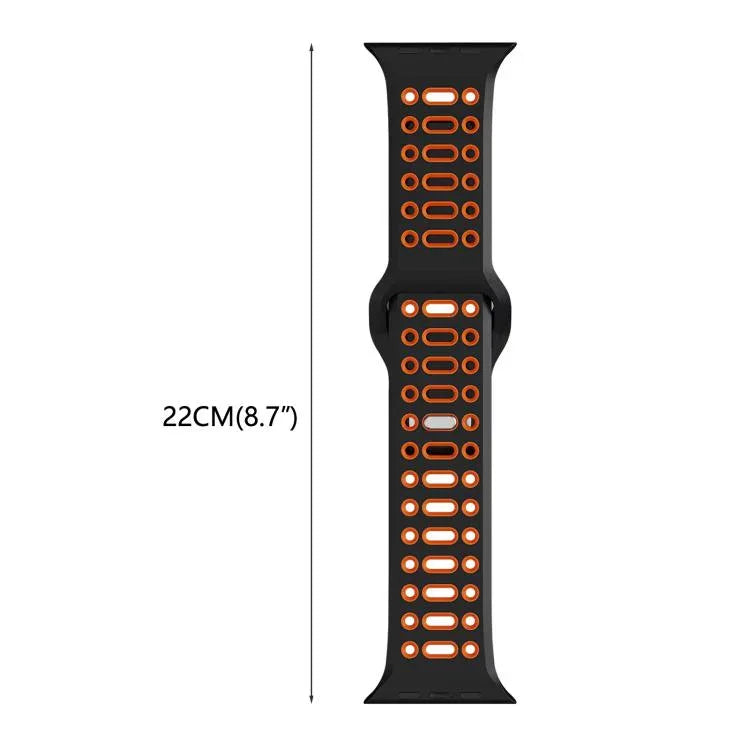Dây đồng hồ thể thao silicone thoáng khí hai màu xDfind, Dành cho Apple Watch 46mm / 49mm / 45mm / 44mm