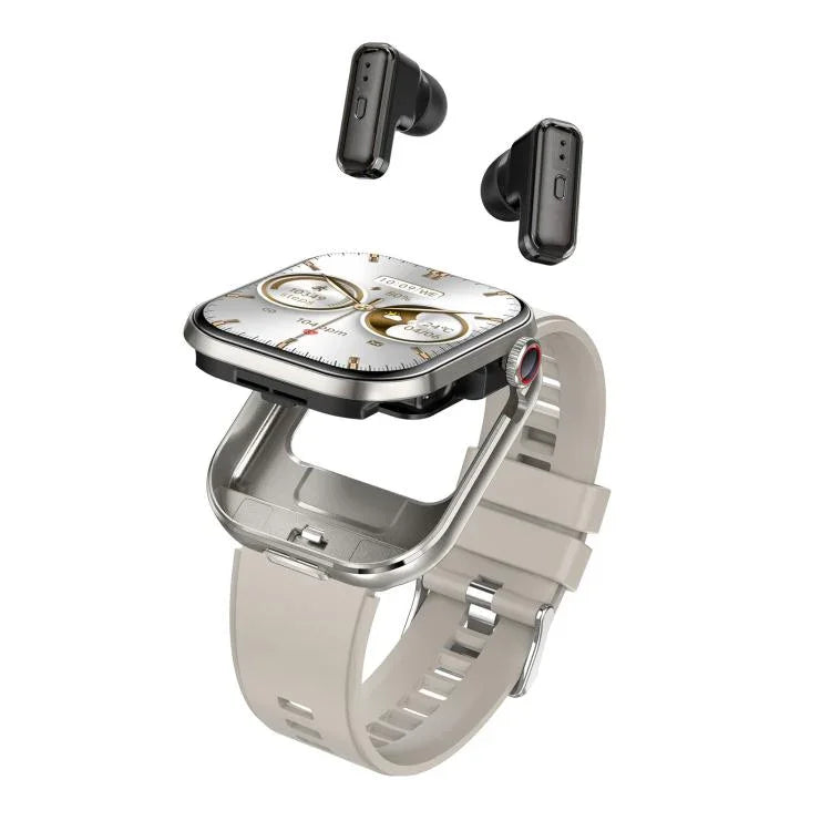 T99 Màn hình vuông 2.02 inch Tai nghe Bluetooth 2 trong 1 Đồng hồ thông minh chống nước IP67, Hỗ trợ đo oxy trong máu