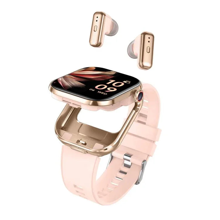 T99 Màn hình vuông 2.02 inch Tai nghe Bluetooth 2 trong 1 Đồng hồ thông minh chống nước IP67, Hỗ trợ đo oxy trong máu