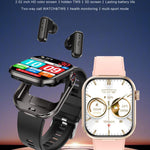 T99 Màn hình vuông 2.02 inch Tai nghe Bluetooth 2 trong 1 Đồng hồ thông minh chống nước IP67, Hỗ trợ đo oxy trong máu