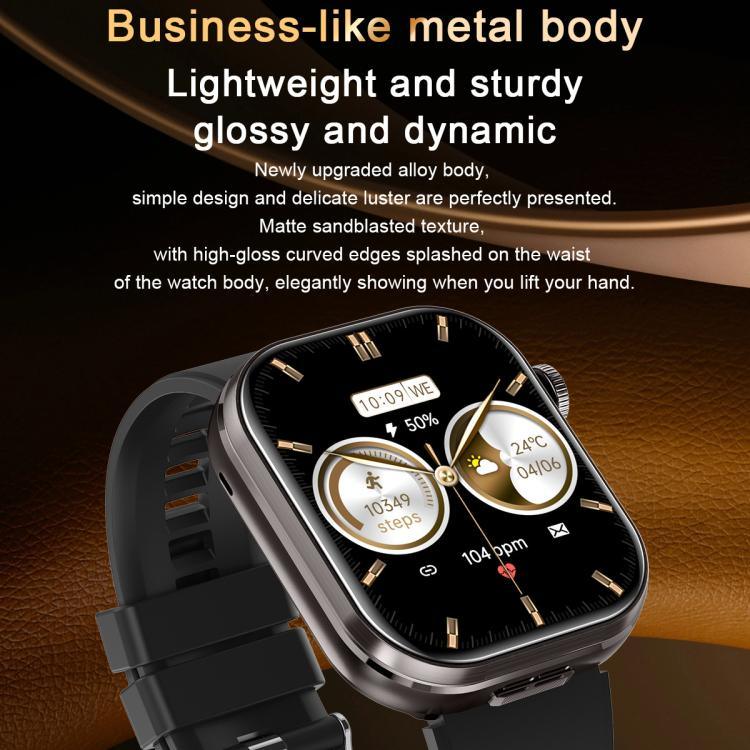 T99 Màn hình vuông 2.02 inch Tai nghe Bluetooth 2 trong 1 Đồng hồ thông minh chống nước IP67, Hỗ trợ đo oxy trong máu