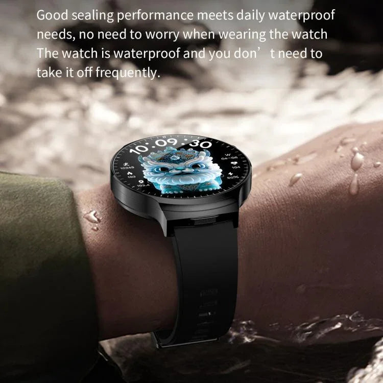 T100 Màn hình tròn 1.85 inch Tai nghe Bluetooth 2 trong 1 Đồng hồ thông minh chống nước IP67, Hỗ trợ đo oxy trong máu