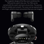T100 Màn hình tròn 1.85 inch Tai nghe Bluetooth 2 trong 1 Đồng hồ thông minh chống nước IP67, Hỗ trợ đo oxy trong máu