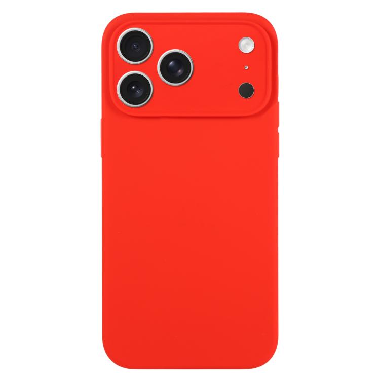 Ốp lưng điện thoại silicone lỏng màu trơn lỗ nhỏ tinh tế, dành cho iPhone 17 Pro