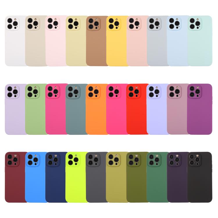 Ốp lưng điện thoại silicone lỏng màu trơn lỗ nhỏ tinh tế, dành cho iPhone 17 Pro