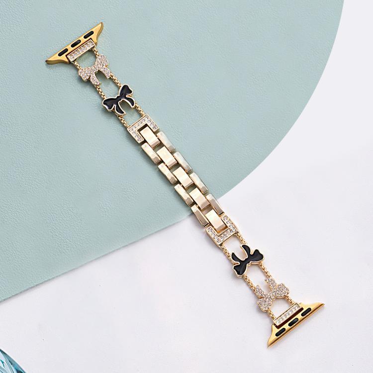 Dây đồng hồ kim loại kim cương vòng tay xDfind hình Nơ, Dành cho Apple Watch 42 / 44 / 45 / 46 / 49mm, Dành cho Apple Watch 38 / 40 / 41 / S11 42mm