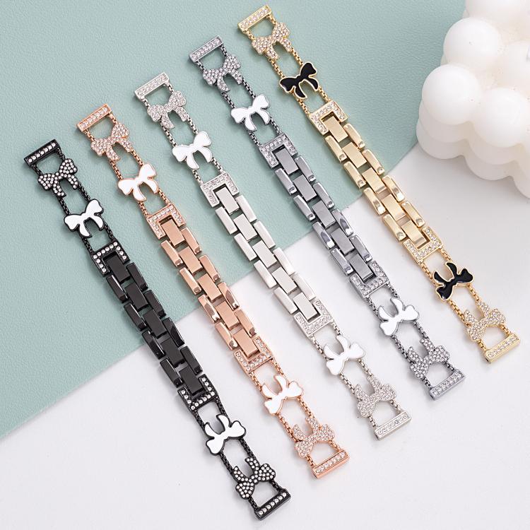 Dây đồng hồ kim loại kim cương vòng tay xDfind hình Nơ, Dành cho Apple Watch 42 / 44 / 45 / 46 / 49mm, Dành cho Apple Watch 38 / 40 / 41 / S11 42mm