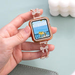 Dây đồng hồ kim loại kim cương vòng tay xDfind hình Nơ, Dành cho Apple Watch 42 / 44 / 45 / 46 / 49mm, Dành cho Apple Watch 38 / 40 / 41 / S11 42mm
