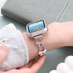 Dây đồng hồ kim loại kim cương vòng tay xDfind hình Nơ, Dành cho Apple Watch 42 / 44 / 45 / 46 / 49mm, Dành cho Apple Watch 38 / 40 / 41 / S11 42mm