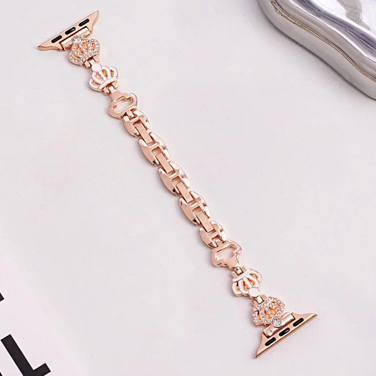 Dây đồng hồ kim loại kim cương vòng tay xDfind hình Vương miện, Dành cho Apple Watch 42 / 44 / 45 / 46 / 49mm, Dành cho Apple Watch 38 / 40 / 41 / S11 42mm