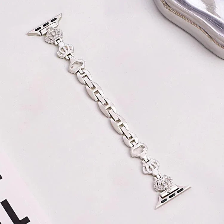 Dây đồng hồ kim loại kim cương vòng tay xDfind hình Vương miện, Dành cho Apple Watch 42 / 44 / 45 / 46 / 49mm, Dành cho Apple Watch 38 / 40 / 41 / S11 42mm