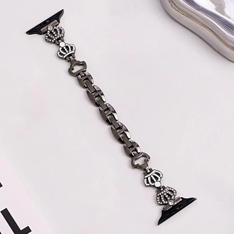 Dây đồng hồ kim loại kim cương vòng tay xDfind hình Vương miện, Dành cho Apple Watch 42 / 44 / 45 / 46 / 49mm, Dành cho Apple Watch 38 / 40 / 41 / S11 42mm