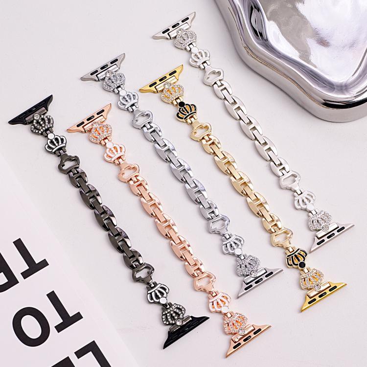 Dây đồng hồ kim loại kim cương vòng tay xDfind hình Vương miện, Dành cho Apple Watch 42 / 44 / 45 / 46 / 49mm, Dành cho Apple Watch 38 / 40 / 41 / S11 42mm