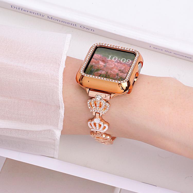 Dây đồng hồ kim loại kim cương vòng tay xDfind hình Vương miện, Dành cho Apple Watch 42 / 44 / 45 / 46 / 49mm, Dành cho Apple Watch 38 / 40 / 41 / S11 42mm