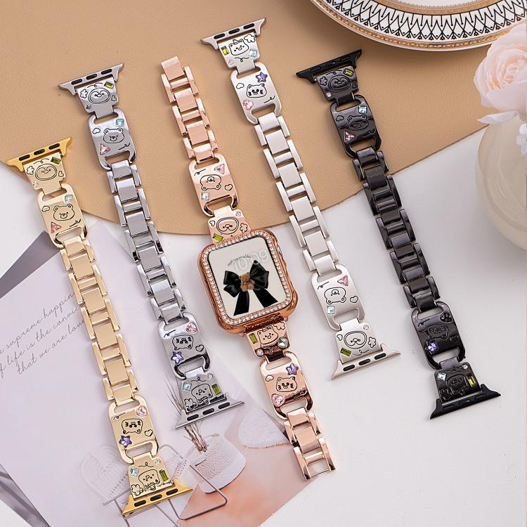 Dây đồng hồ kim loại kim cương vòng tay xDfind Happy Zoo, Dành cho Apple Watch 42 / 44 / 45 / 46 / 49mm, Dành cho Apple Watch 38 / 40 / 41 / S11 42mm