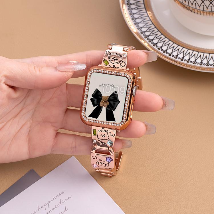 Dây đồng hồ kim loại kim cương vòng tay xDfind Happy Zoo, Dành cho Apple Watch 42 / 44 / 45 / 46 / 49mm, Dành cho Apple Watch 38 / 40 / 41 / S11 42mm