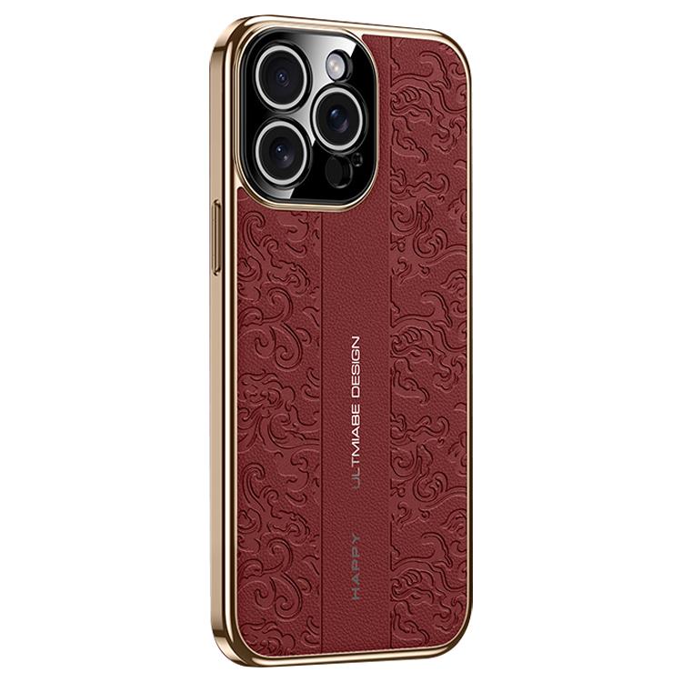 Ốp lưng điện thoại PC da trơn họa tiết Rồng Mây, dành cho iPhone 14 Pro Max