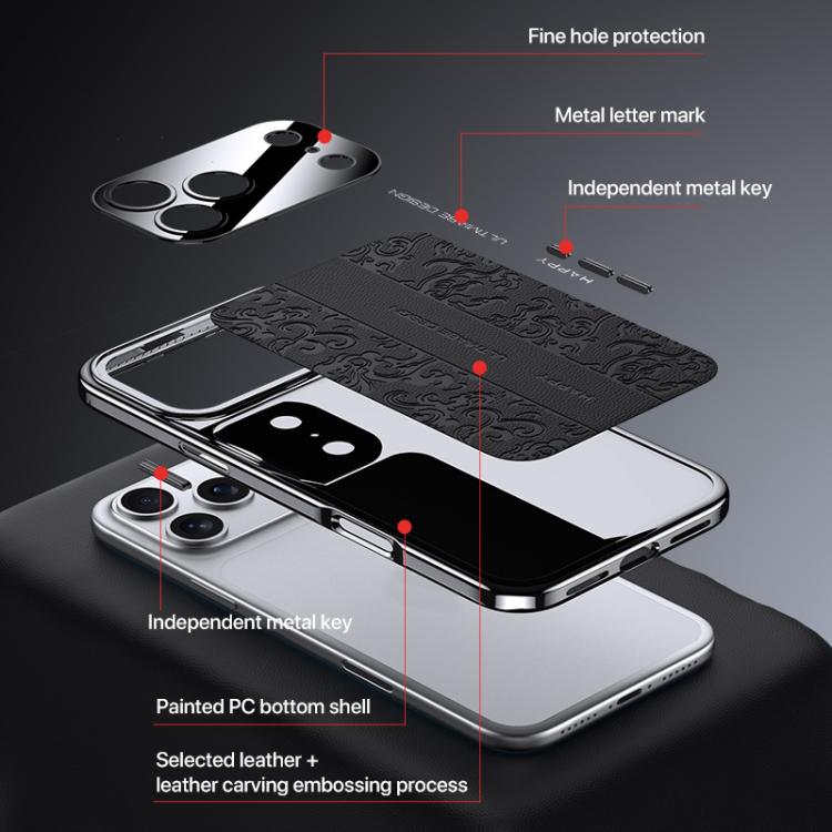 Ốp lưng điện thoại PC da trơn họa tiết Rồng Mây, dành cho iPhone 14 Pro Max