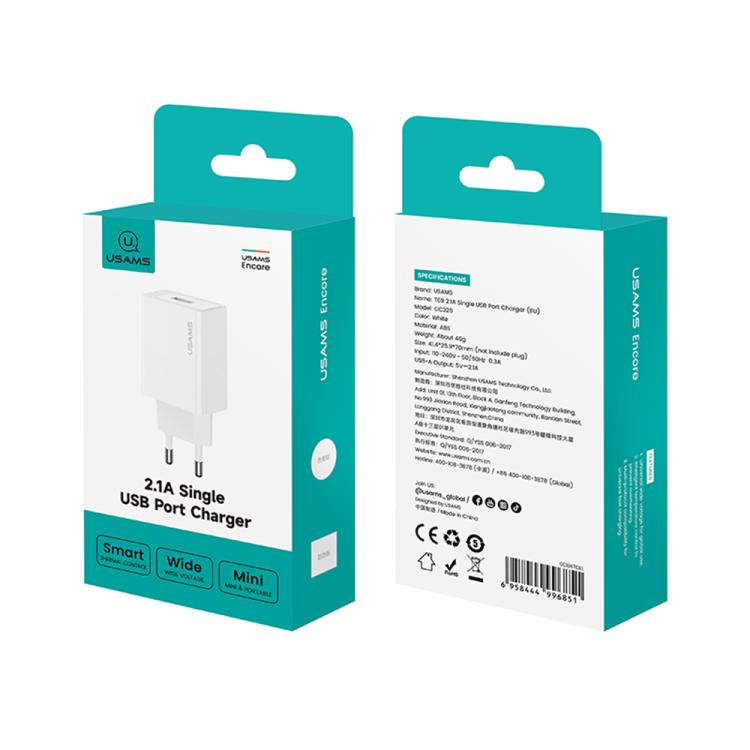 Bộ sạc cổng USB đơn USAMS CC326 T69 10.5W 2.1A, CC326