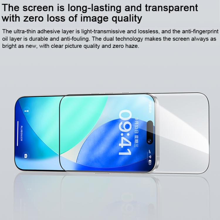 Miếng dán kính cường lực bảo vệ màn hình HD Benks Zero Curve Edge, dành cho iPhone 17 Pro Max, iPhone 17, iPhone Air