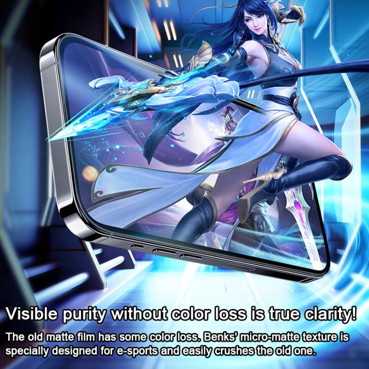 Miếng dán kính cường lực mờ chơi game Benks Zero Curve Edge, dành cho iPhone 17 Pro Max, iPhone 17