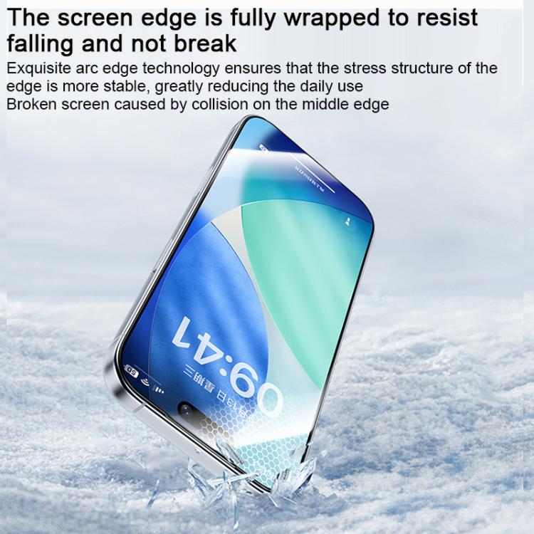 Miếng dán màn hình kính cường lực chống nhìn trộm Benks Zero Curve Edge, dành cho iPhone 17 Pro Max, iPhone 17, iPhone Air