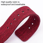 Stainless Steel Pin Buckle Nylon Woven Canvas Watch Band, 12mm, 14mm