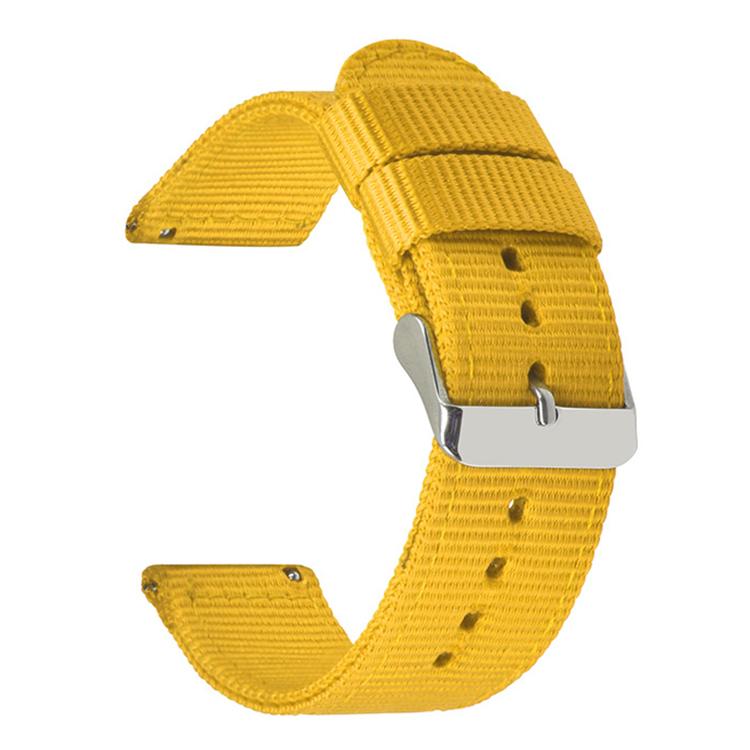Stainless Steel Pin Buckle Solid Color Nylon Canvas Watch Band, 18mm, 20mm, 22mm