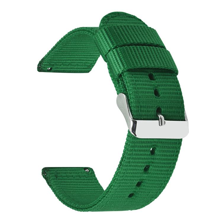 Stainless Steel Pin Buckle Solid Color Nylon Canvas Watch Band, 18mm, 20mm, 22mm
