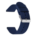 Stainless Steel Pin Buckle Solid Color Nylon Canvas Watch Band, 18mm, 20mm, 22mm