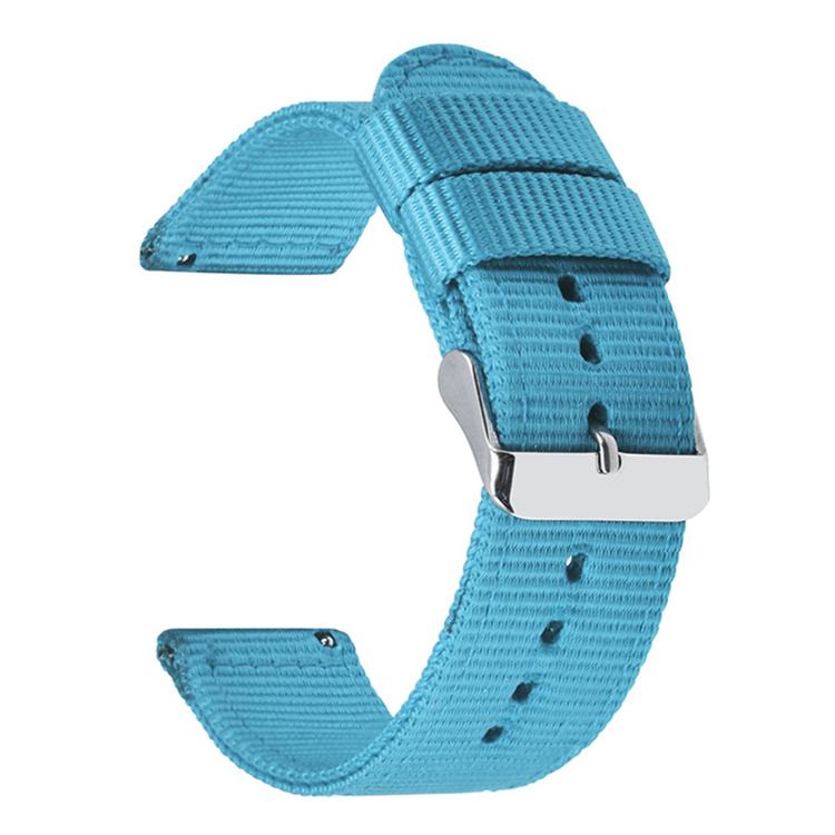 Stainless Steel Pin Buckle Solid Color Nylon Canvas Watch Band, 18mm, 20mm, 22mm