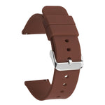 Stainless Steel Silver Pin Buckle Solid Color Silicone Waterproof Watch Band, 16mm, 18mm, 19mm