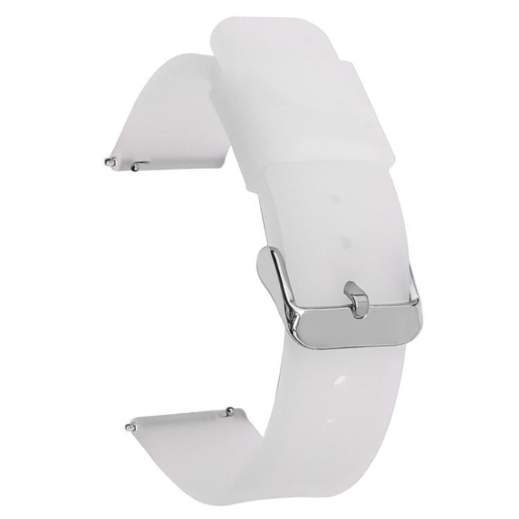 Stainless Steel Silver Pin Buckle Solid Color Silicone Waterproof Watch Band, 24mm
