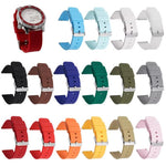 Stainless Steel Silver Pin Buckle Solid Color Silicone Waterproof Watch Band, 10mm, 12mm, 14mm, 15mm