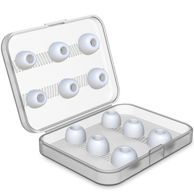6 cặp nút tai silicone thay thế cho tai nghe không dây AirPods Pro, kèm hộp đựng, silicone màu trắng