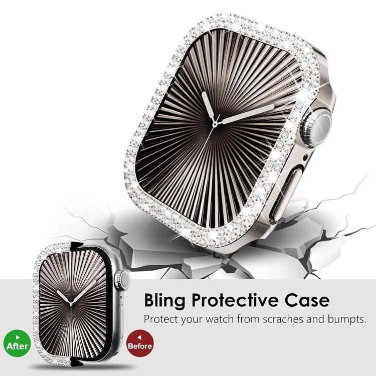 Ốp đồng hồ PC rỗng kim cương hai hàng xDfind, Dành cho Apple Watch Series 9 / 8 / 7 45mm, Dành cho Apple Watch Series 9 / 8 / 7 41mm, Dành cho Apple Watch Series 3 / 2 / 1 38mm, Dành cho Apple Watch Series 3 / 2 / 1 42mm